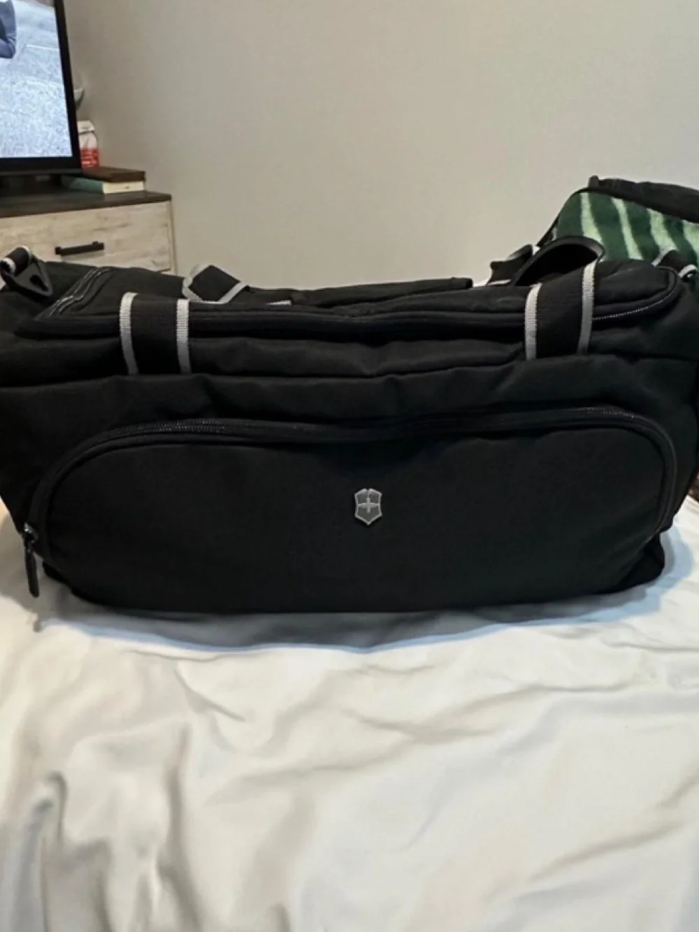 Victorinox Black Duffel Bag with Reflective Accents